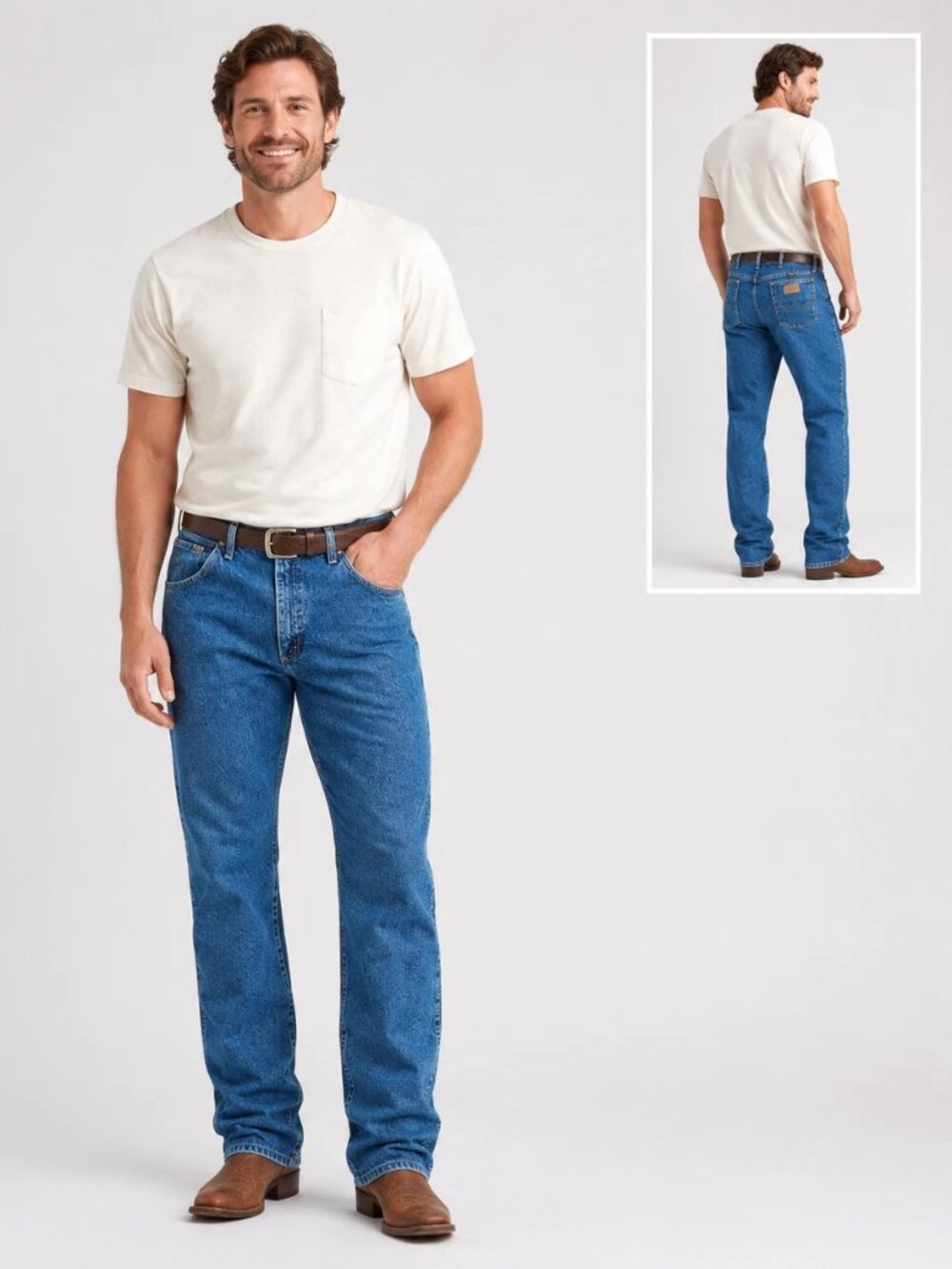 Wrangler George Strait Cowboy Cut Jeans 38x29.5 Medium Wash Western Denim